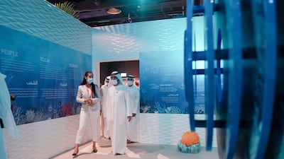 Sheikh Mohammed bin Rashid, Vice President and Ruler of Dubai, visits the Sustainability District at Expo 2020 Dubai, including the Seychelles pavilion. All photos: Wam