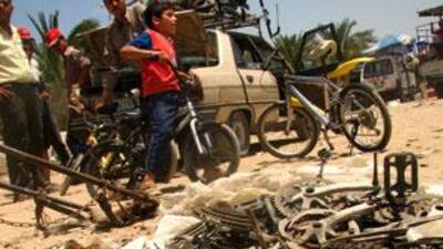 Scraps at Gaza City's Fras flea market.