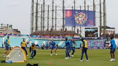 General view as South Africa players play football before nets. Paul Childs / Reuters