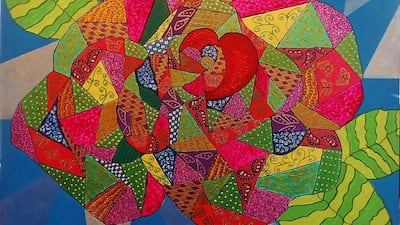Wilma Burton’s A Rose With a Heart, part of a healing art exhibition in Abu Dhabi for Ramadan (Courtesy: Wilma Burton)