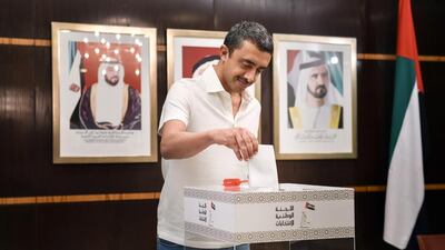 Sheikh Abdullah bin Zayed, Minister of Foreign Affairs, casts his ballot for the FNC elections in New York. Wam