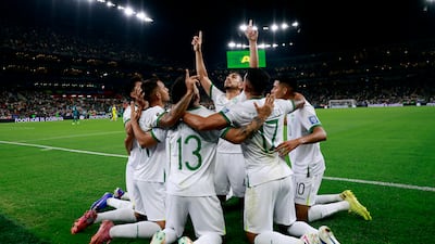 Bolivia's Moises Paniagua celebrates scoring their equaliser. Reuters