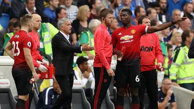 Mourinho speaks with Paul Pogba. Getty