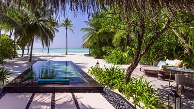 All Beach Villa rooms at the One&Only Reethi Rah have their own private pool. Courtesy One&Only Reethi Rah