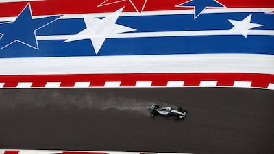 Mercedes’ Lewis Hamilton drives during qualifying on Sunday prior to the US Grand Prix at the Circuit of the Americas in Texas. Mark Thompson / Getty Images / AFP