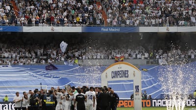 Real Madrid players celebrate. EPA