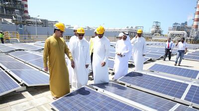 Dewa has installed 5,240 PV panels at its Jebel Ali plant, making it one of the region’s largest such installations. Courtesy Dewa