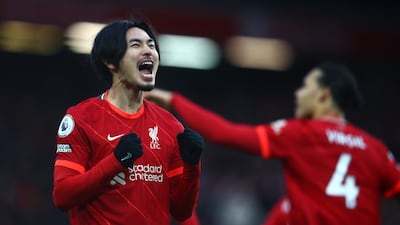 Takumi Minamino - (On for Oxlade-Chamberlain 74') 7: The Japanese scored almost immediately to put the game beyond Brentford’s reach. AFP