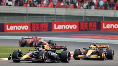 Red Bull's Max Verstappen ahead of Lando Norris of McLaren. EPA