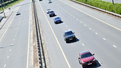 The Rolls-Royce cavalcade drives through Dubai.