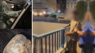 A suspect was arrested in Lebanon after a man was killed by a rock smashing his windscreen. Photo: Internal Security Forces / X