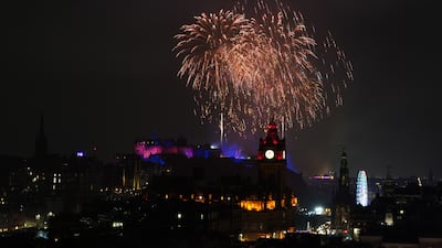 Fireworks explode over Edinburgh Castle during the street party for Hogmanay New Year celebrations in Edinburgh, on December 31, 2022. PA