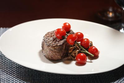 A steak served at Blue Grill Yas Island Rotana. Courtesy Yas Island Rotana