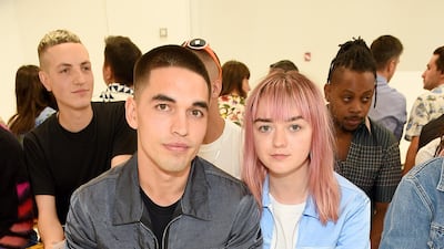Reuben Selby and Maisie Williams attend the Helmut Lang show during New York Fashion Week on September 7, 2019. AFP