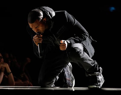 Kanye West performs onstage during the 50th annual Grammy Awards on February 10, 2008. Getty Images