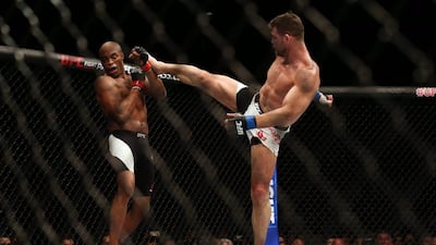 Ultimate Fighting Championship - UFC Fight Night 83 - O2 Arena, London, England - 27/2/16Brazil's Anderson Silva (L) and Great Britain's Michael Bisping (R) in actionAction Images via Reuters / Matthew ChildsLivepicEDITORIAL USE ONLY.