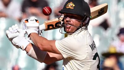 Australia's David Warner plays a shot. AFP