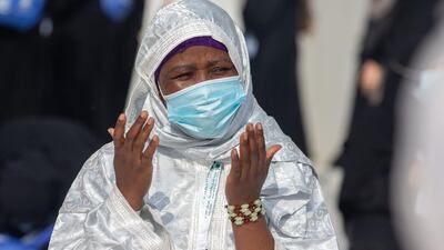 Pilgrims perform Tawaf Al Ifadah at the holy mosque in Makkah after stoning the Jamarat. Saudi Ministry of Media