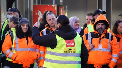 Airport security staff in Berlin, Dusseldorf, Hannover and other German cities are holding a strike on Monday to press for higher wages. AP