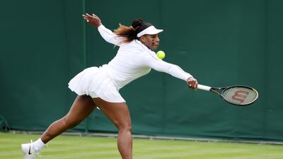 Serena Williams during a training session at the All England Lawn Tennis and Croquet Club ahead of Wimbledon on June 25, 2022. Getty
