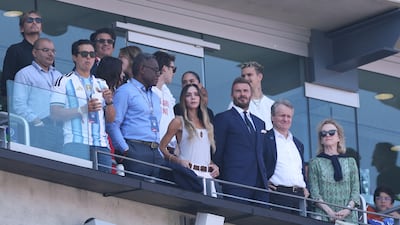David Beckham and Victoria Beckham at the match. Getty