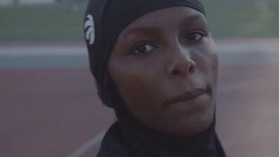 The Toronto Raptors branded Nike Pro hijab features the claw of a Raptor on one side and the Nike tick on the other side. Courtesy Nike