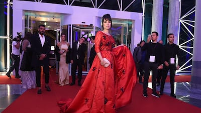 Tunisian actress Julia Chaouachi arrives for the opening of the 29th edition of the Carthage Film Festival in Tunis. AFP