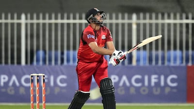 Sharjah's Umair Ali Khan bats against Fujairah