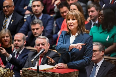 Britain's Chancellor of the Exchequer, Rachel Reeves, delivers the annual budget in Parliament. AFP