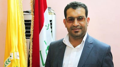 Iraqi parliamentary candidate Faleh Al Khazali poses for a picture in the southern port city of Basra on April 21. AFP Photo