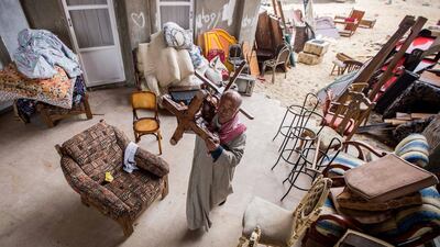 An Egyptian man carrying his belongings after fleeing the north of the Sinai Peninsula, upon arrival at Ismailia Evangelical Church, Ismailia, Egypt, on February 26, 2017. Dozens of Christian families have left the north of the Sinai Peninsula in fear of attacks by terror groups following the killings of Christians there. EPA