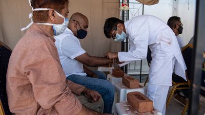 Every Friday at 2pm, special prayers are held at the temple and a Raki devotional thread is braided on devotees' wrists after bricks are distributed.