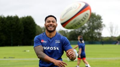 England rugby union player Manu Tuilagi, who has just signed for Premiership side Sale Sharks, at their Carrington Training Ground on Tuesday, July 14. (Photo by David Rogers/Getty Images)