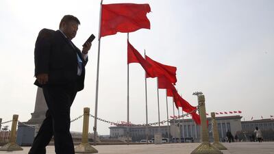 Chinese imports of smartphones tumbled in February. AP
