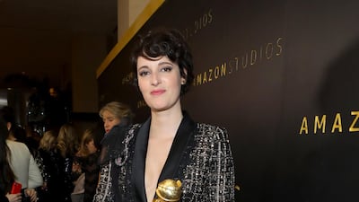 Phoebe Waller-Bridge poses with her award for Best Performance by an Actress in a Television Series - Musical or Comedy for 'Fleabag' during the 77th annual Golden Globe Awards on January 5, 2020, at The Beverly Hilton hotel in Beverly Hills, California. AFP