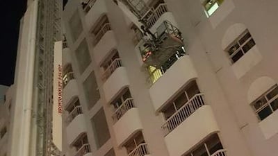 An Arab man weighing 300 kilogrammes had to be lifted out of his apartment by Civil Defence. Courtesy Security Media