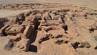 The foundations of four pyramids unearthed by a French archaeological team headed by Claude Rilly in Sedeinga, north of the capital Khartoum. Much of Sudan's rich archaeological heritage still remains hidden, and what has been discovered remains little known to outsiders. AFP PHOTO