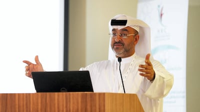 Dr Hamad Al Ghaferi, director general of the National Rehabilitation Centre, announces plans to build region's first drug addiction training institute. Pawan Singh / The National
