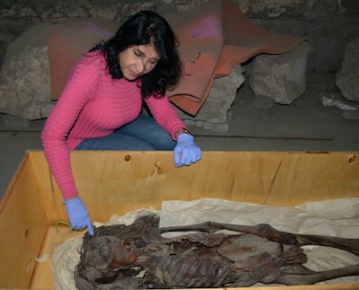 Dr Sahar Saleem led the team that uncovered new details about the 'Screaming Woman' mummy almost a century after it was discovered. Photo: Frontiers in Medicine