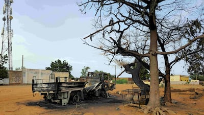 The wreckage of a lorry after an RSF attack on a city in North Kordofan state in Sudan. AFP