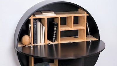 As homes double as places where we work and play, multifunctional furniture is a sensible buy. The round cabinet seen here, which transforms into a working place, dressing table and bar unit, is a stylish example. Photo: Lagoon