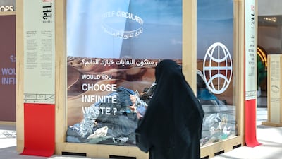 A Naseej installation at the Yas Mall in Abu Dhabi. The National Initiative for Textile Circularity was launched last month. Victor Besa / The National