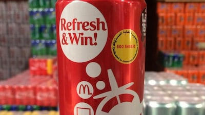 The Department of Economic Development (Ded) in Dubai has partnered with Coca-Cola to launch a consumer rights awareness campaign, with the Ded ogo placed on hundreds of thousands of Coca-Cola cans and delivery lorries. Courtesy Government of Dubai