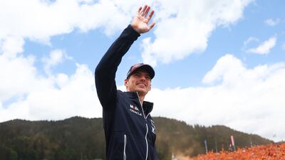 Max Verstappen waves to the crowd. Getty