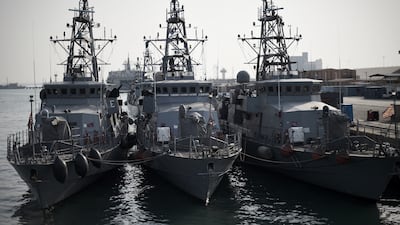 A picture from 2016 shows US Navy ships moored at the 5th Fleet's command center in Manama. AFP