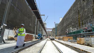 Line 6 (Purple Line) will connect Abdul Rahman bin Ouf Street to the Shaikh Hassan bin Hussain bin Ali Street. It will be 30km long and will feature nine stations. Ahmed Farwan / AFP