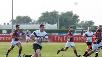 DuRandt Gerber, seen here in Dubai Exiles action, had a nine-year professional career in Italy before moving to the emirate three years ago. Victor Besa / The National