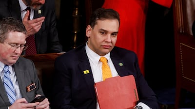 US Representative George Santos sits in the House Chamber at the US Capitol in Washington, on February 7. Reuters