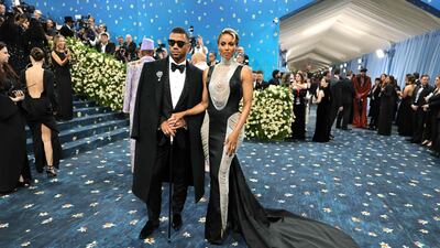 NFL player Russell Wilson with his wife and pop star Ciara. Getty Images