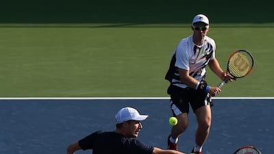 Henri Kontinen of Finland and John Peers of Australia in doubles action against against Emirati Omar Al Awadhi and Amirvala Madanchi of Iran. Tom Dulat / Getty Images